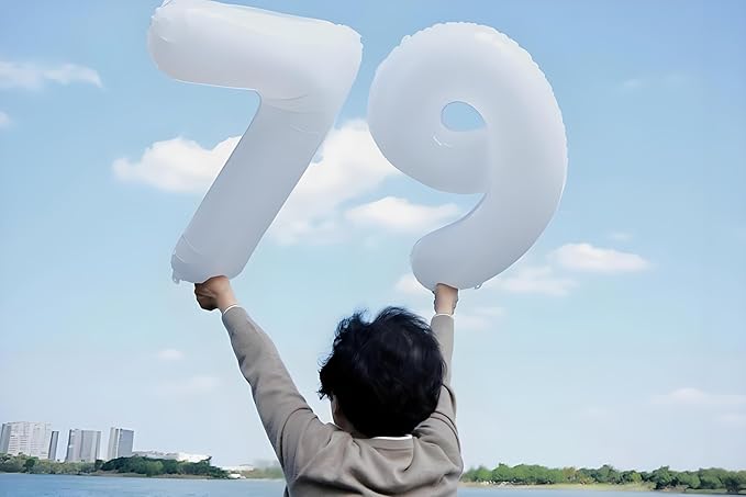 40 Inch White Numbers 9 Balloon, Balloons Decorations for 9 19 90 Birthday Party, Engagement, Wedding, Graduations, Photo Shoot Supplies
