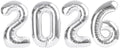Silver Numbers Balloon, 40 Inch Balloons, Happy New Years 2026, Balloons for New Years Eve Party Supplies 2026, Graduation Decoration, 2 6 20 26 Birthday Parties