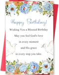 Religious Birthday Card for Women Men, Christian Birthday Card for Pastor with Envelope