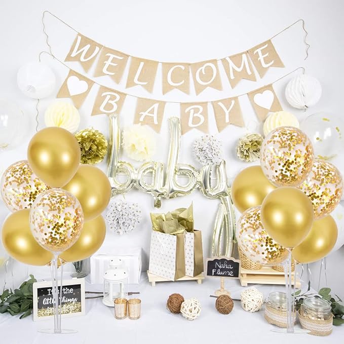 TONIFUL 6 Balloon Centerpieces with Gold Balloon Stand Kit for 2026 Graduation,50th Anniversary Party Decorations,50th 60th 70th Birthday Decorations New Years 2026 Retirement