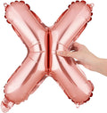 Restaurantware-Balloonify 16 Inch Letter Balloon, 1 Alphabet Party Balloon - Letter X, Self-Sealing, Rose Gold Foil Mylar Finish, Hanging Loop, Decoration For Birthday, Wedding, Or Graduation
