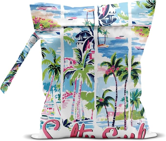 Beach Essentials, Wet Bag for Swimsuit Dirty Clothes Yoga Gym Diaper, Wet Dry Bag, Beach Vacation Essential for Travel Poor Bathing Summer Coastal Gifts Salty Soul