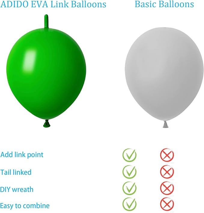 Link Balloons Green 6 Inch Latex Quick Linkale Balloon 160 Pcs for Birthday, Halloween, Christmas, Party Festival Decorations