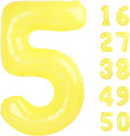 40 Inch Macaron Yellow Balloon Number 5 Balloon Jumbo Mylar Foil Helium Balloon for 15 25 35 50 Big Giant Jumbo Huge Foil Mylar Balloons 55th 65th Birthday Balloons Men Women Party Decorations
