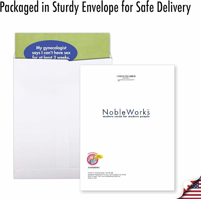 NobleWorks - 1 Jumbo Funny Card for Birthdays (8.5 x 11 Inch) - Cartoon Joke, Humor Bday Card with Envelope - Dentist Say J5585BDGC