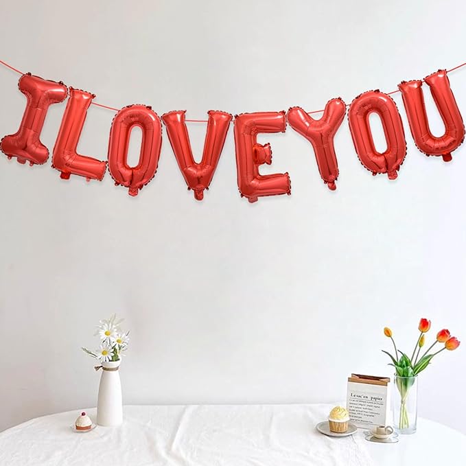 2 Set 52Pcs Red Alphabet A-Z Letter Balloons 16in Balloon Foil Letter Decorations Party Decor Red Letter Balloons Alphabet A-Z Party Supplies