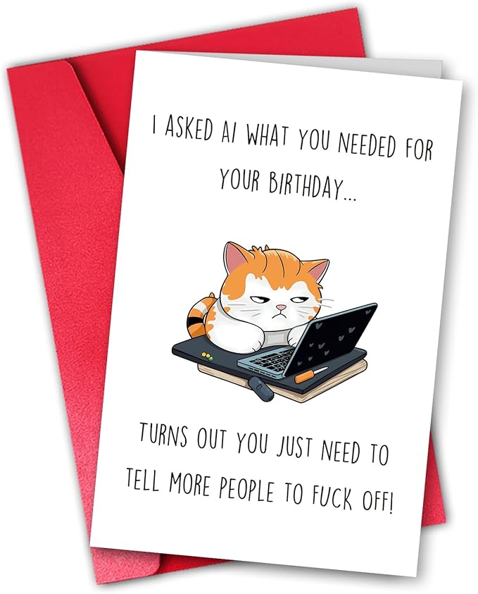 Funny Adult Humor Birthday Card, Sassy Birthday Card 8.5x 5.7 Inch with Envelope for Best Friend Coworker Gifts