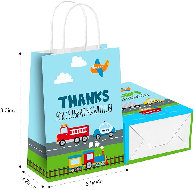 Keringo 16 PCS Party Bags for Transportation - Candy Bags for Kids' Birthday Party Supplies and Decor