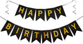 Happy Birthday Banner Sign with Shiny Letters Glitter Birthday Banner Decoration DIY Party Decoration Supplies（Black）