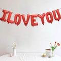 2 Set 16Pcs Red I LOVE YOU Letter Balloons 16in Balloon Foil Letter Decorations Party Decor Red Letter Balloons I LOVE YOU Party Supplies
