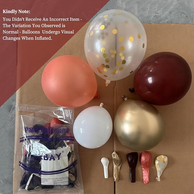 Burgundy Balloon Arch Kit, 141 Pcs Maroon Metallic Chrome Gold Rose Gold and White Latex Balloons Different Sizes 18 12 10 5 Inch for Birthday Wedding Anniversary Bridal Bachelorette Wine Party