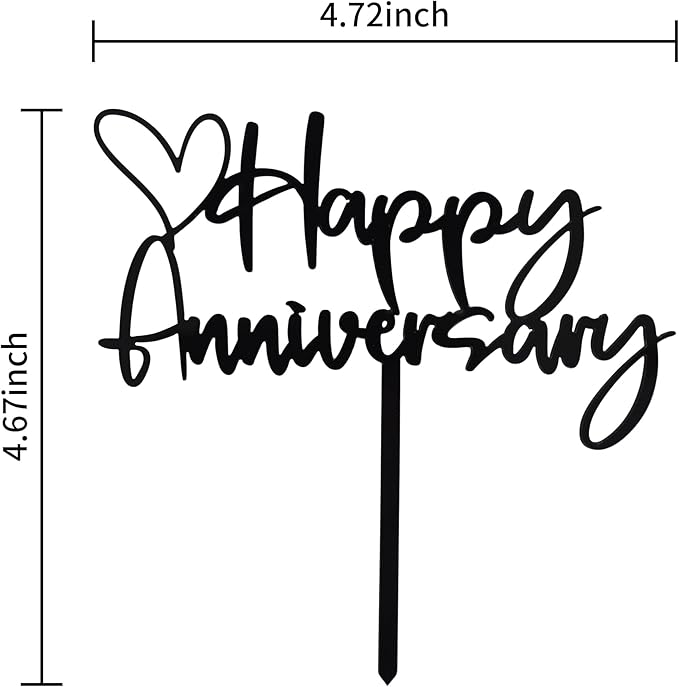 BEISHIDA Happy Aniversary Cake Topper Black Cake Decoration Company Anniversary Party Decoration for Wedding Anniversary Party for Men Women Cake Decorations Supplies