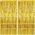 2 Pack Gold Fringe Curtain Backdrop Tinsel Streamers Birthday Party Decorations Christmas Photo Booth Backdrop Halloween New Year Graduation Baby Shower Theme Party Decorations
