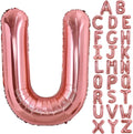 TONIFUL 40 Inch Large Rose Gold Letter U Balloons Giant Alphabet Letter Balloons,Foil Mylar Big Balloons for Birthday Party Anniversary Supplies Decorations