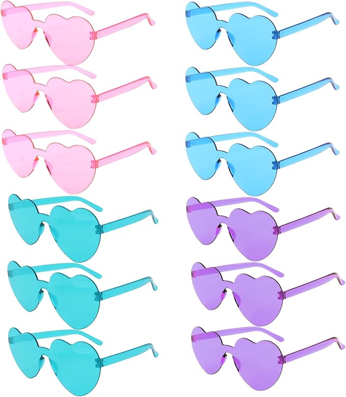 Heart Sunglasses 12/18/24 Pcs Heart Shaped Glasses for Women Cute Funny Party Glasses Party Favors Accessories