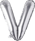Letter Balloons 40 Inch, Single Silver Letter V Balloons Aluminum Hanging Foil Film Balloon for Baby Shower, Wedding Anniversary, Graduation, Birthday Party Decoration
