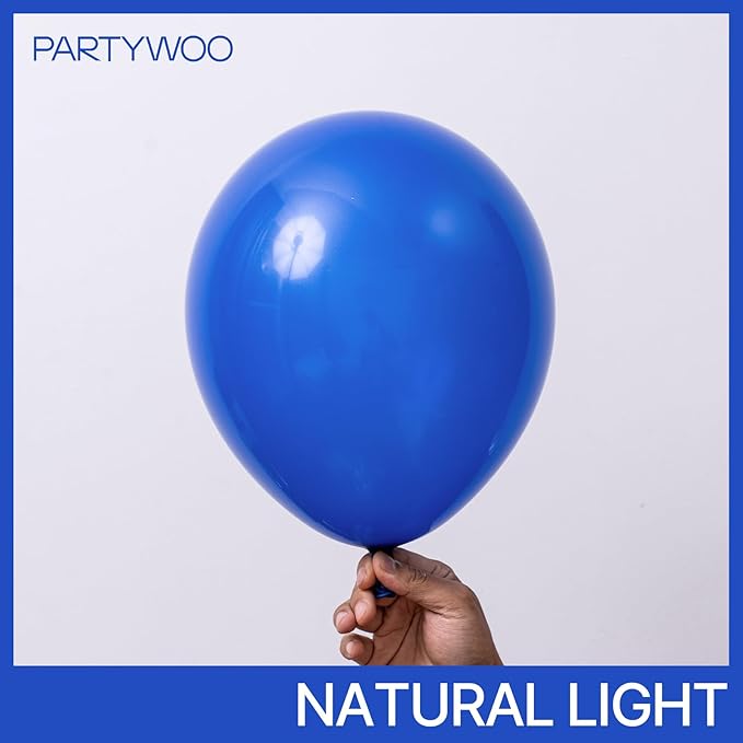 PartyWoo Royal Blue Balloons 50 pcs 12 Inch Matte Dark Blue Latex Helium Balloons for Graduation Independence Day Memorial Day Baseball Baby Shower Gender Reveal Birthday Party Decorations Blue-Y59