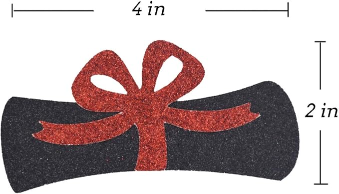 Qttier Diploma Confetti, 12pcs 4 inches Graduation Centerpeices Congrats Grad Party Decorations Graduation Table Decor Class of 2026 High School College Grad Party Supplies (Black & Red)