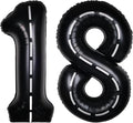 Race Car 40Inch Black 18 Balloon Number Large Helium Race Track 0-9 Giant Digital 18th Foil Mylar Big Party Number Balloons for Boy Birthday Car Theme Party Anniversary Graduation Decorations