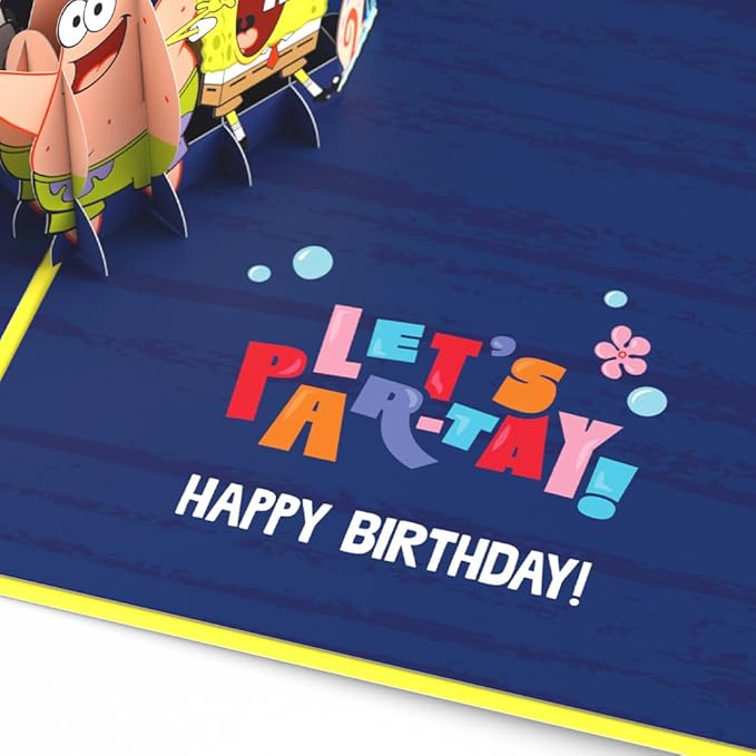 Lovepop Spongebob Squarepants Birthday Pop-Up Card for Her and Him - 3D Greeting Cards for Boys, Girls, Men, Women - 5" x 7" Card - Blank Notecard & Envelope Included