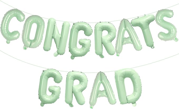 KALOR 16 Inch Olive Green Congrats Grad Banner Balloons, Olive Green Congrats Grad Letters Sign, Graduation Decorations 2026 for Graduation Party Decorations 2026