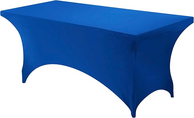 Utopia Kitchen Spandex Tablecloth 1 Pack [6FT, Blue] Tight, Fitted, Washable and Wrinkle Resistant Stretch Rectangular Patio Table Cover for Event, Wedding, Banquet & Parties [72Lx30Wx30H Inch]