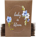 Digital Voyager Baby Shower Party Favors for Guests - Baby in Bloom Seed Packets - Blue Floral Accents and Greenery - Dark Brown - Already Filled - Pack of 20