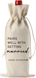 FBCCZEY Married Wine Bag Married Gifts for Couples Mr Mrs Marriage Honeymoon Gift Wedding Party Decorations Getting Engaged Wine Bottle Bag Champagne Bottle Wraps Bags