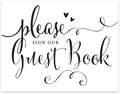 Andaz Press Wedding Party Signs, Formal Black and White, 8.5-inch x 11-inch, Please Sign our Guestbook, 1-Pack