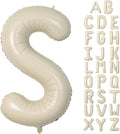 Cream S Letter Balloons,40 Inch Letter S Balloon Beige,Helium Custom Letter Balloon for Birthday Anniversary Party Decorations