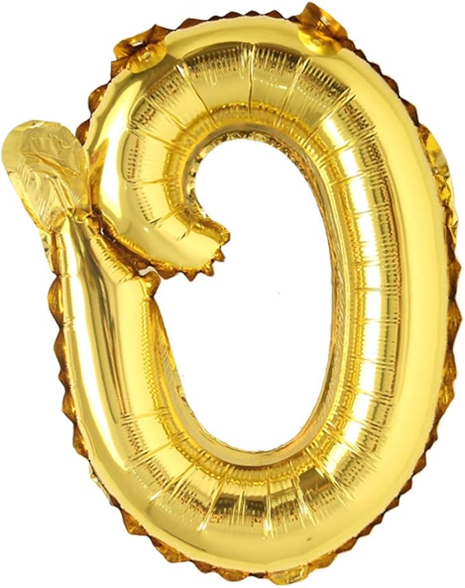 18 inch Gold DIY a-z Handwriting lowercase letters name Foil balloon Letter character birthday Wedding party decoration Balloon (18 inch Gold o)