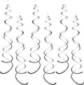 30 Pieces Iridescent Black Party Hanging Swirl Decorations Plastic Streamers Foil Swirls Ceiling Decorations Birthday Bachelorette Bridal Shower Baby Shower Graduation Decorations 2023