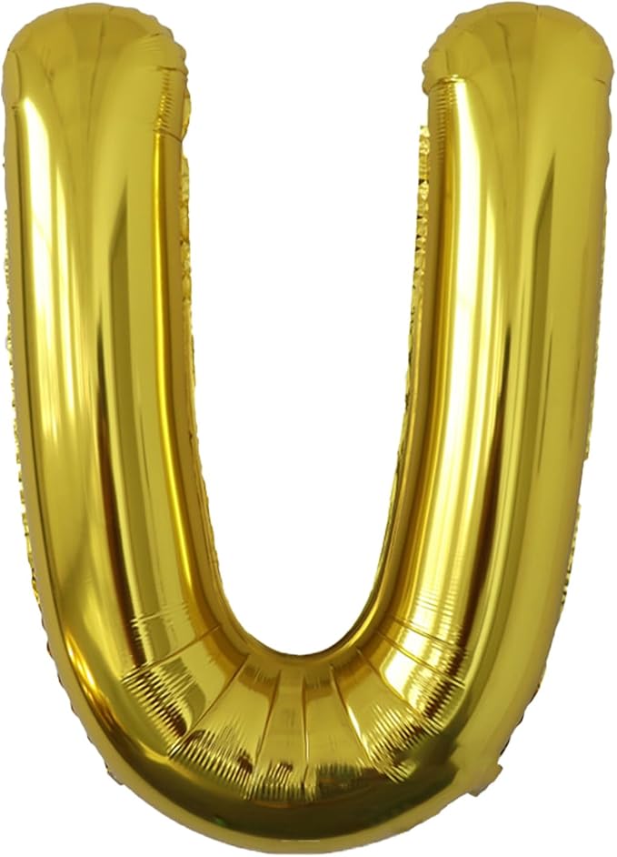U Letter Balloons, 40 Inch Large Gold Letter Balloons, A to Z Mylar Balloon Letters, U Foil Balloon, for Birthday, Baby Shower, Wedding, Anniversary Party Decoration