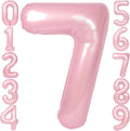 SUWEN 40 Inch Pink Large 7 Number Balloons Big Foil Helium Number Balloons 0-9 Jumbo Happy 7th Mylar Birthday Party Decorations for Girl Anniversary Party Supplies