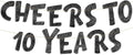 Pre-Strung Cheers to 10 Years Black Glitter Banner - 10th Birthday and Anniversary Decorations for Boys and Girls - Party Supplies and Gifts