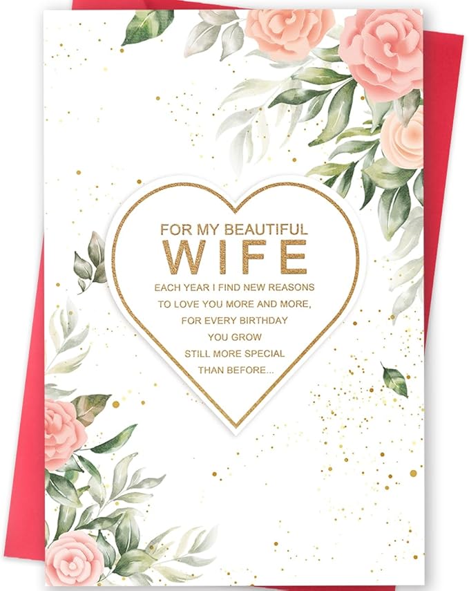 Happy Wife Birthday Card from Husband, Best Birthday Gift Ideas for Her, Funny Birthday Gifts for Wife