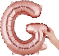 Restaurantware-Balloonify 16 Inch Letter Balloon, 1 Alphabet Party Balloon - Letter G, Self-Sealing, Rose Gold Foil Mylar Finish, Hanging Loop, Decoration For Birthday, Wedding, Or Graduation