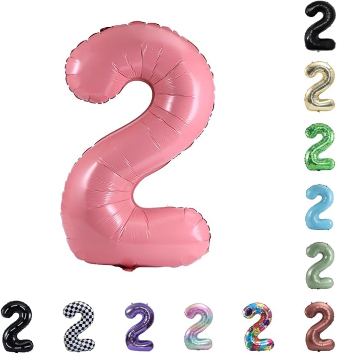 40 Inch Large Foil Helium Number Balloon Birthday Wedding Party 0-9 (Baby Pink, 2)
