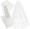 Daxolanz Bride To Be Sash and Veil White Set – Decorations, Favors, Bridal Shower Accessories, Engagement Party Supplies
