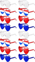 16 Heart Rimless Sunglasses Retro Colored Party Glasses Bulk Gradient Transparent Fun Eyeglasses for Unisex Adult