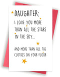 Huameigf Humorous Birthday Gifts for Daughter Adult, Motivational Daughter Birthday Card from Mom Dad, I Love You More Than The Stars In The Sky