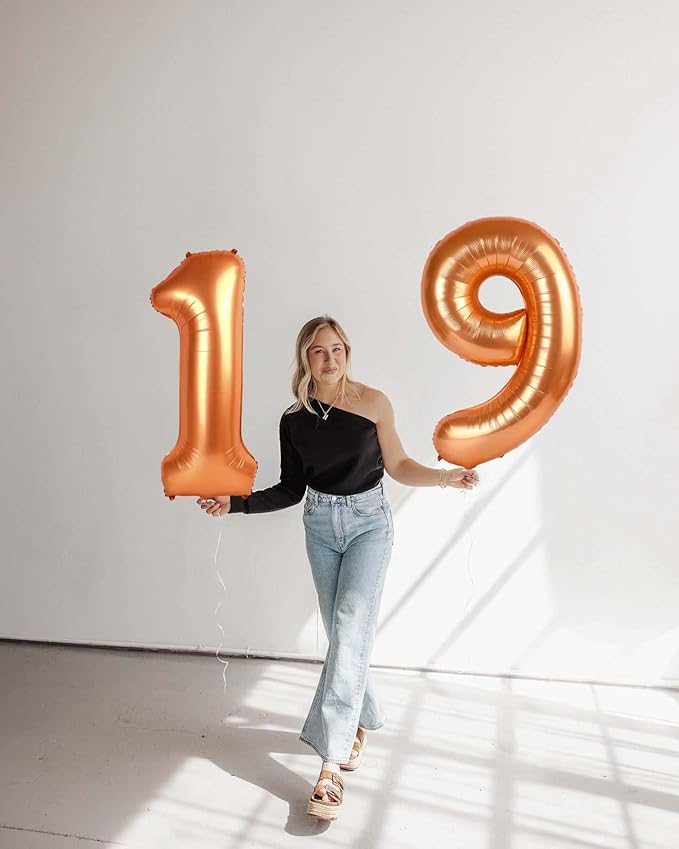Orange Number 6 Balloon 40 Inch, 6th Birthday Party Decorations for Children, Giant 6 Foil Balloon for Party Supplies