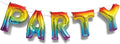 Unique PARTY 14 Inch Rainbow Foil Letter Balloon Banner - 1 Piece