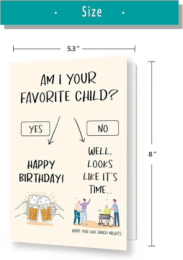 Funny Birthday Card for Dad Mom, Hilarious Dad Mom Birthday Card&Gift from Son Daughter Child Kids, Sibling Rivalry Birthday Card for Daddy Mommy Parent