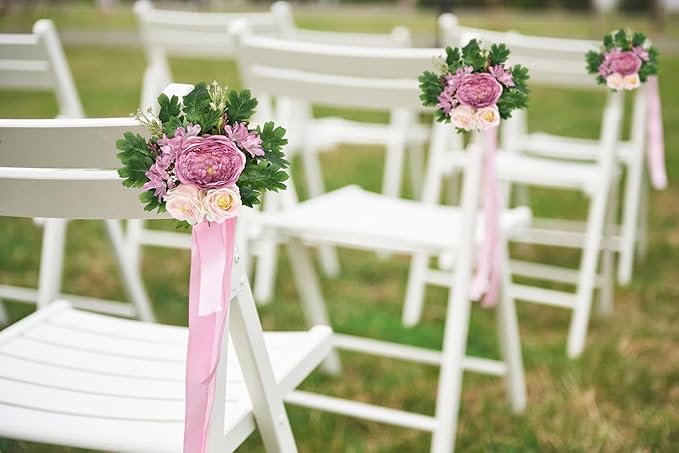 Lvydec 2 Pack Artificial Peony Flower Garland - 6ft Silk Peony Red Flower Garland Arch Flower Vine for Wedding Party Table Decoration (2, Deep Ruby red)