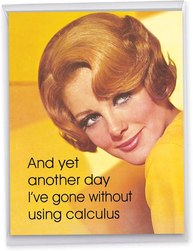 NobleWorks Jumbo Funny Birthday Greeting Card 8.5 x 11 Inch with Envelope (1 Pack) Oversize Jumbo Bday No Calculus J2101BDG
