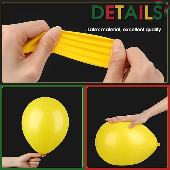 100 Pieces Juneteenth Day Latex Balloons Jamaica Rasta Reggae Red Green Yellow Black White Round Balloons for Black History Month 420 Party Freedom Day Party Favors