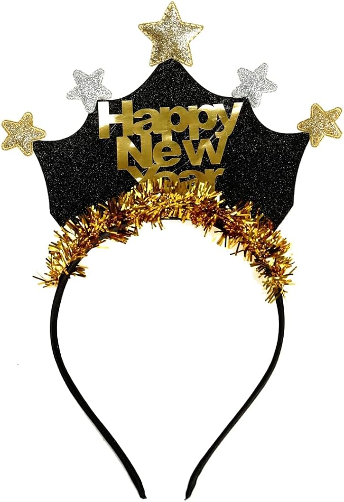 BinaryABC Happy New Year Headband Tiara,2026 New Year Eve Party Supplies