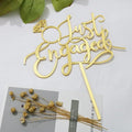 Acrylic Double Sided Gold Just Engaged Cake Topper for Engagement Party Decorations, Engaged Ring Sign,We're Engaged Cake Toppers (double-sided gold acrylic)