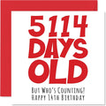 Stuff4 Funny 14th Birthday Card - 5114 Days Old - Hilarious 5.7 x 5.7 Inch Greeting Card for Men, Women, Grandma, Grandpa, Mom, Dad - No Ink Smudge for Messages - Birthday Card Humor for Adults